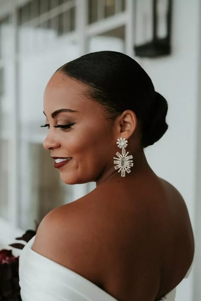 Chandelier earrings for a glamorous bride