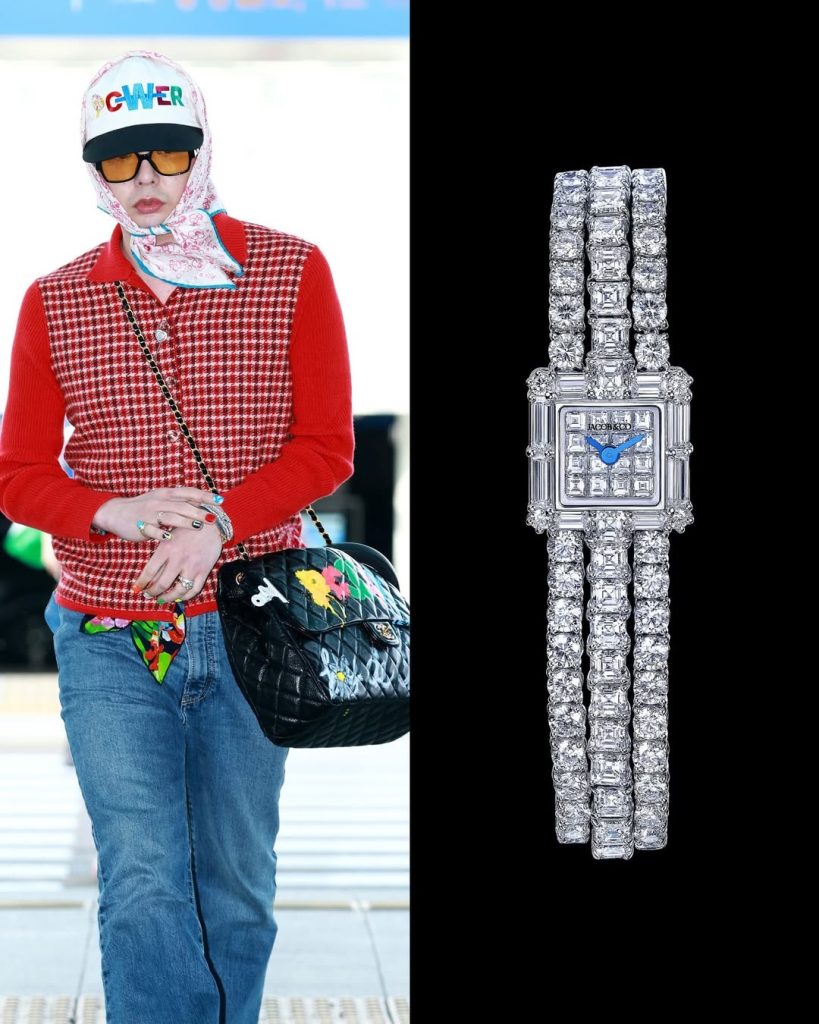 G-Dragon in a Jacob & Co. 25.7ct Diamond Boutique Watch
