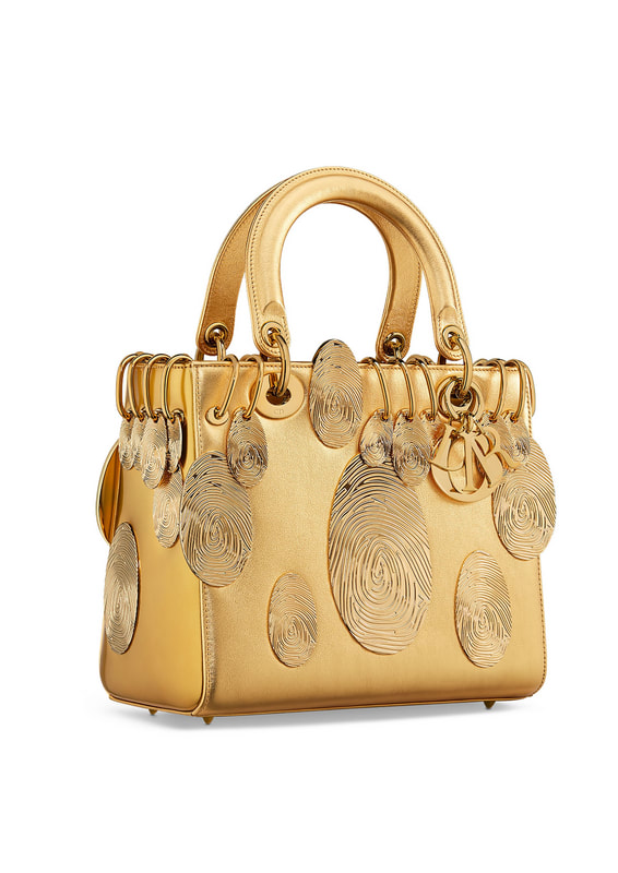 gold lady dior handbag
