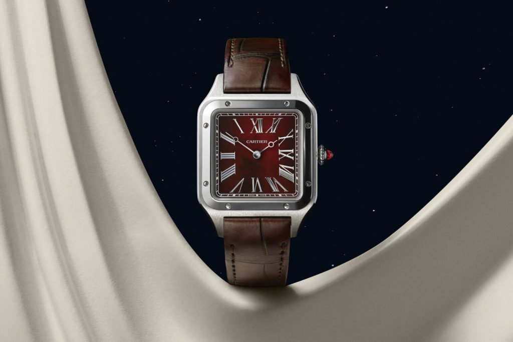 cartier santos dumont watch with semi precious stone dial