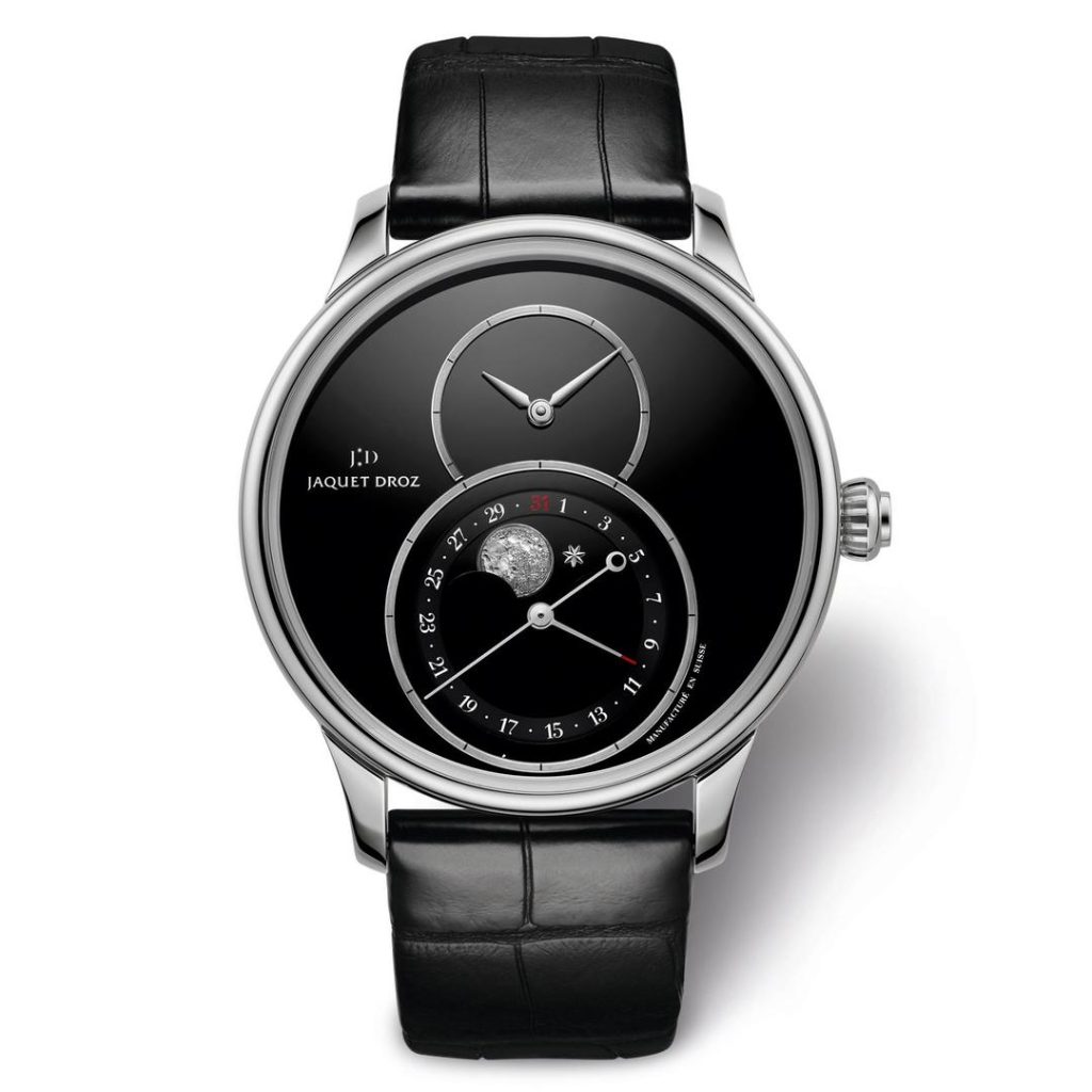 Grande Seconde Moon watch with onyx dial