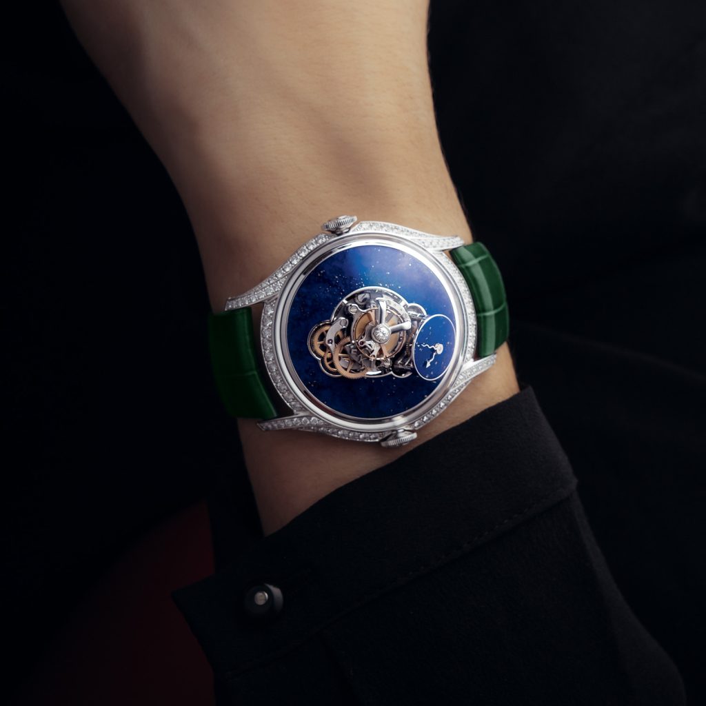 MB and F Legacy Machine FlyingT Lapis Lazuli watch with semi precious stone dial