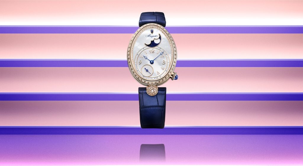 breguet Reine de Naples with blue leather bracelet