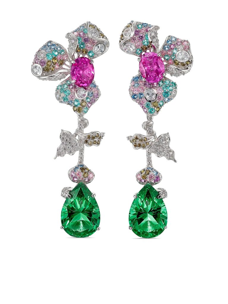 Anabela Chan Garden Orchid Multi-Stone Earrings