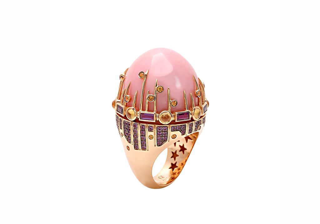 francesca villa above the clouds pink opal ring