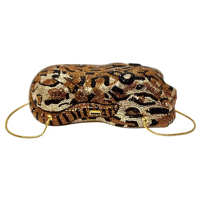 Judith Leiber Swarovski Crystal Cheetah Minaudiere