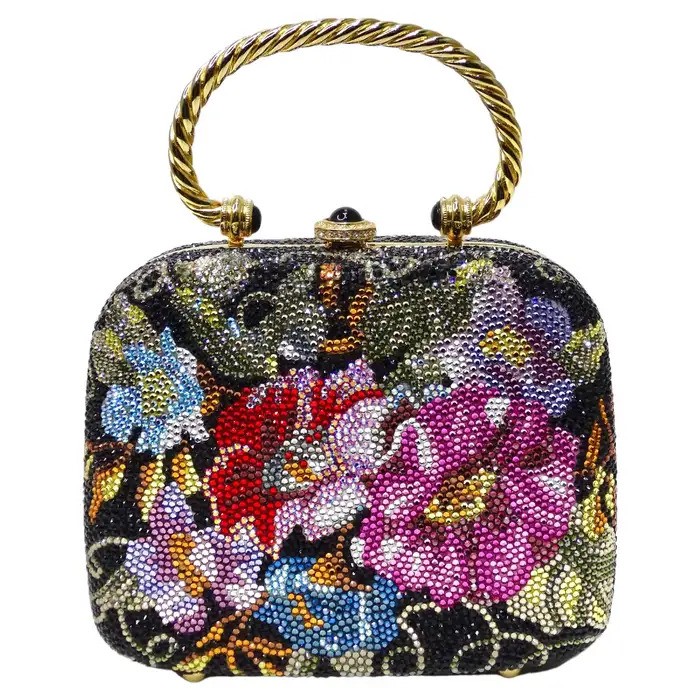 Swarovski Crystal Flower Motif Evening Bag