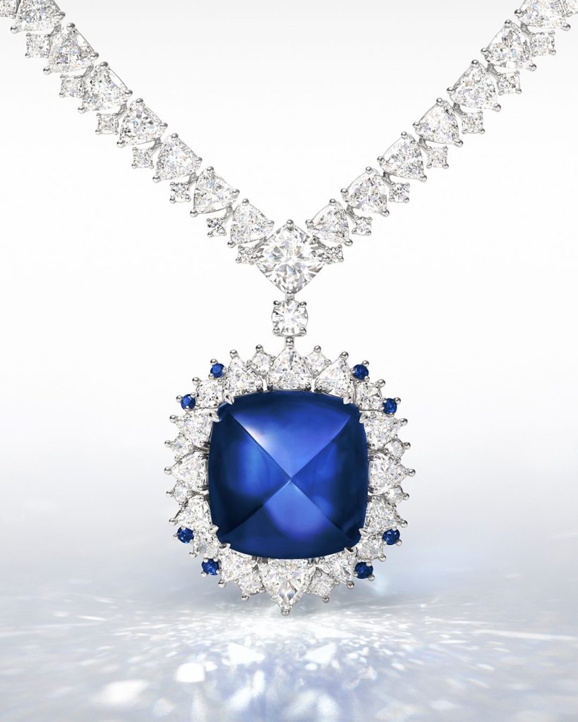harry winston sugarloaf sapphire necklace