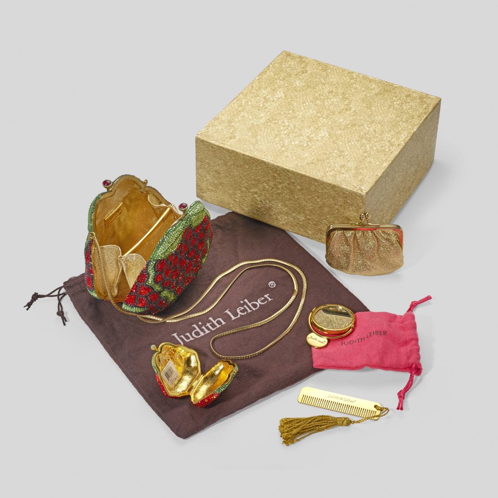 grapes and strawberry coin purse with crystals