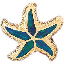 black opal starfish pendant brooch