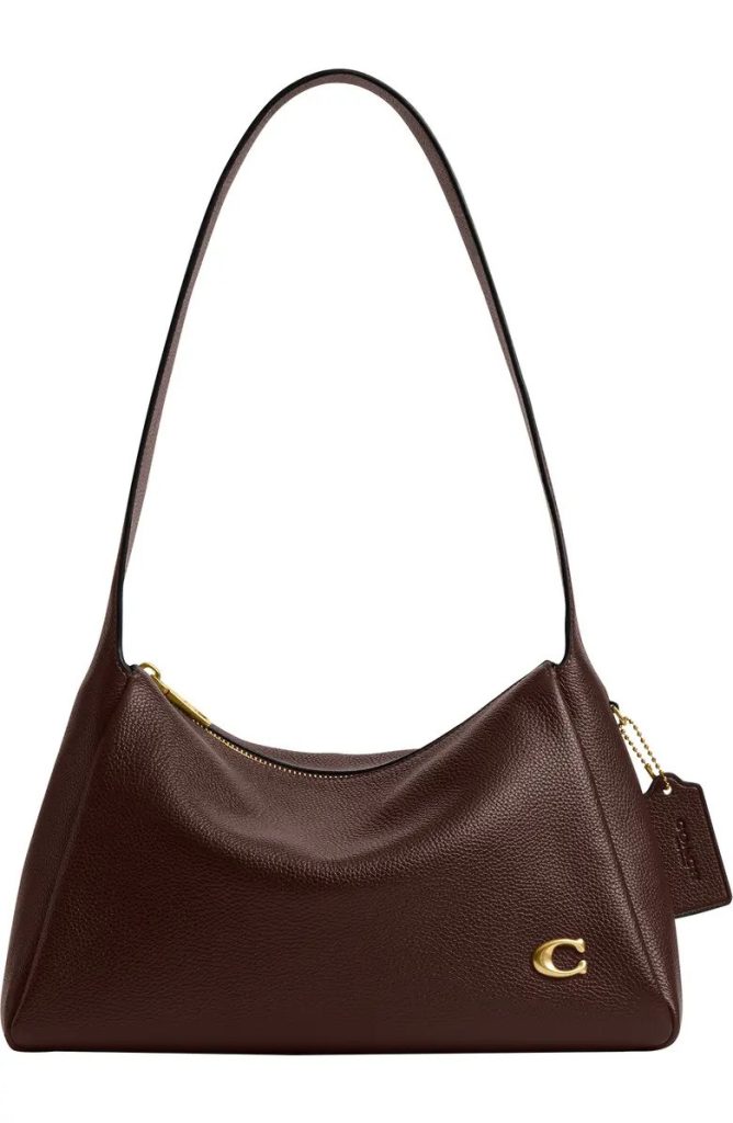 coach lola polished pebble leather shoulder bag
