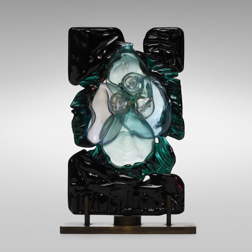 glass and bronze sculpture Seguso Vetri d'Arte
