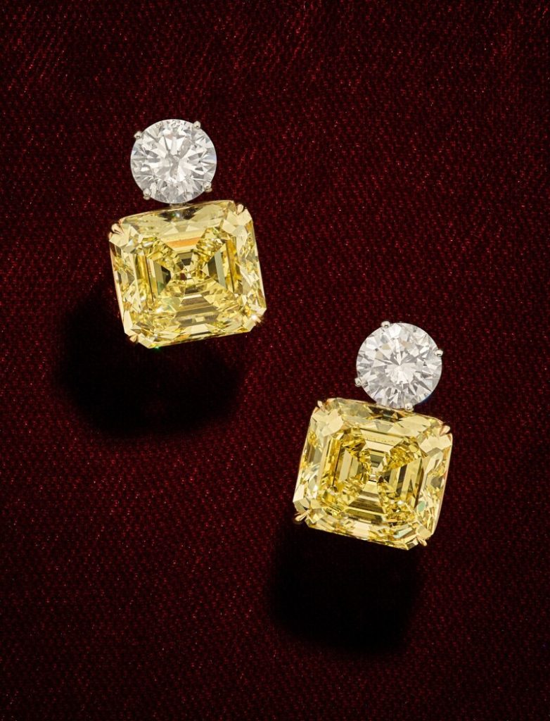 yellow diamond earrings