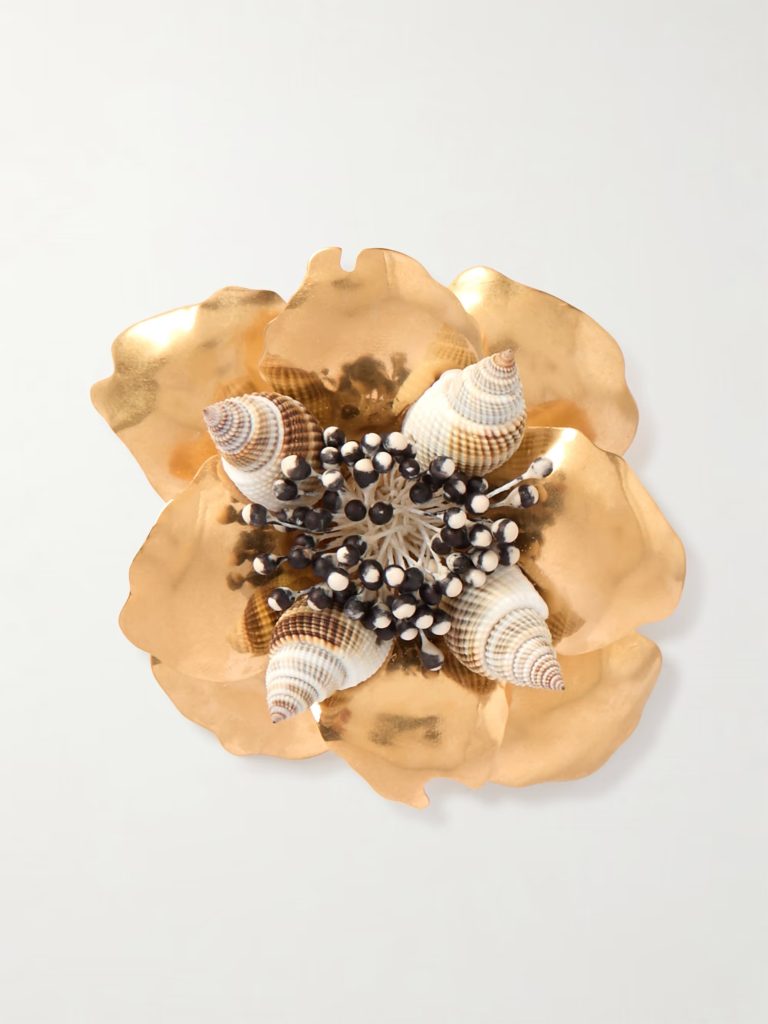 valentino Jardin Aquatique embellished gold-tone brooch