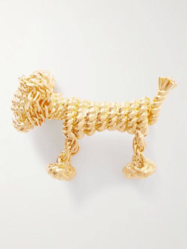 Sausage Dog gold-tone brooch
