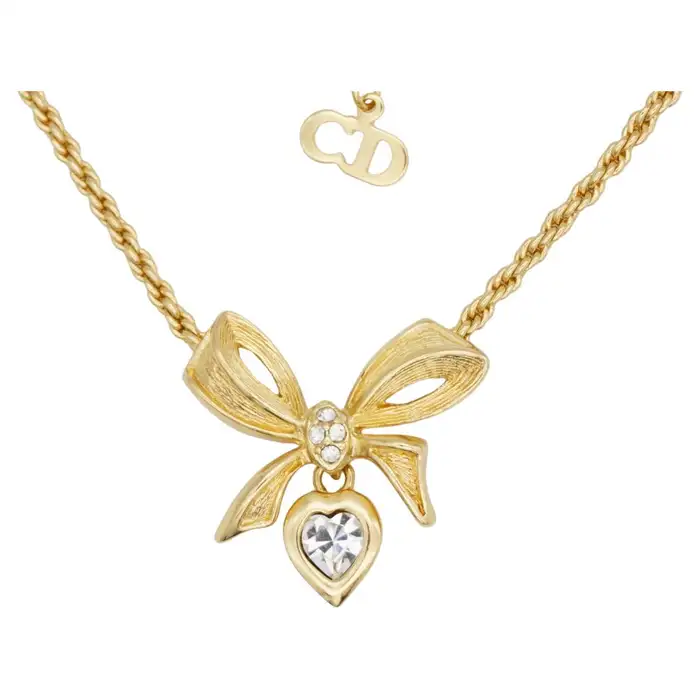 christian dior bow necklace jewelry gift for valentine's day