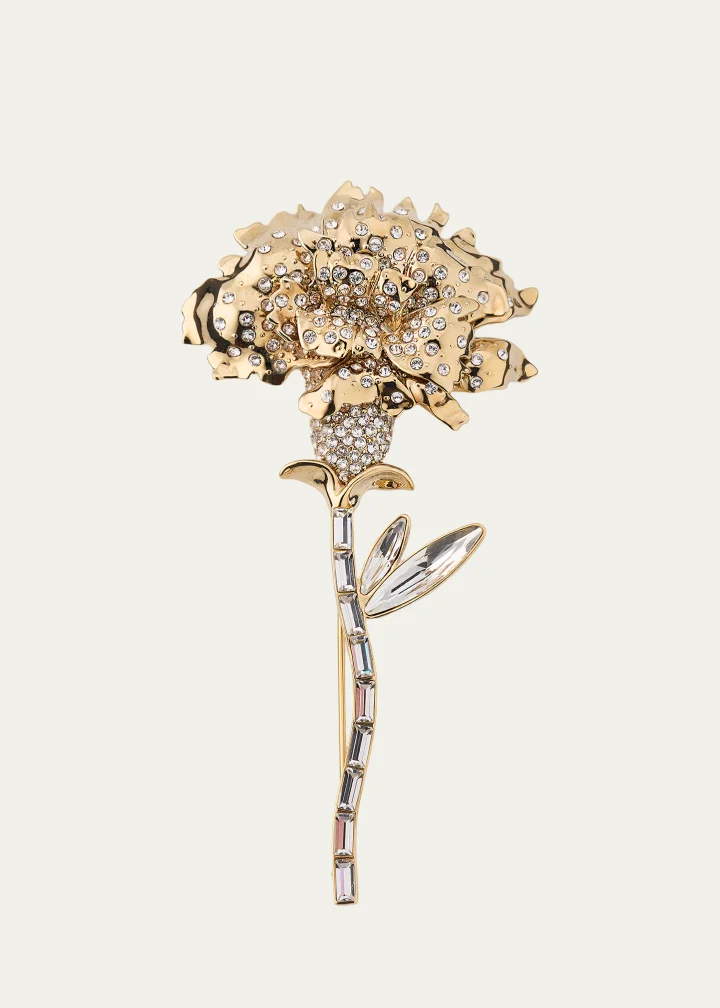 crystal floral brooch for mens suit
