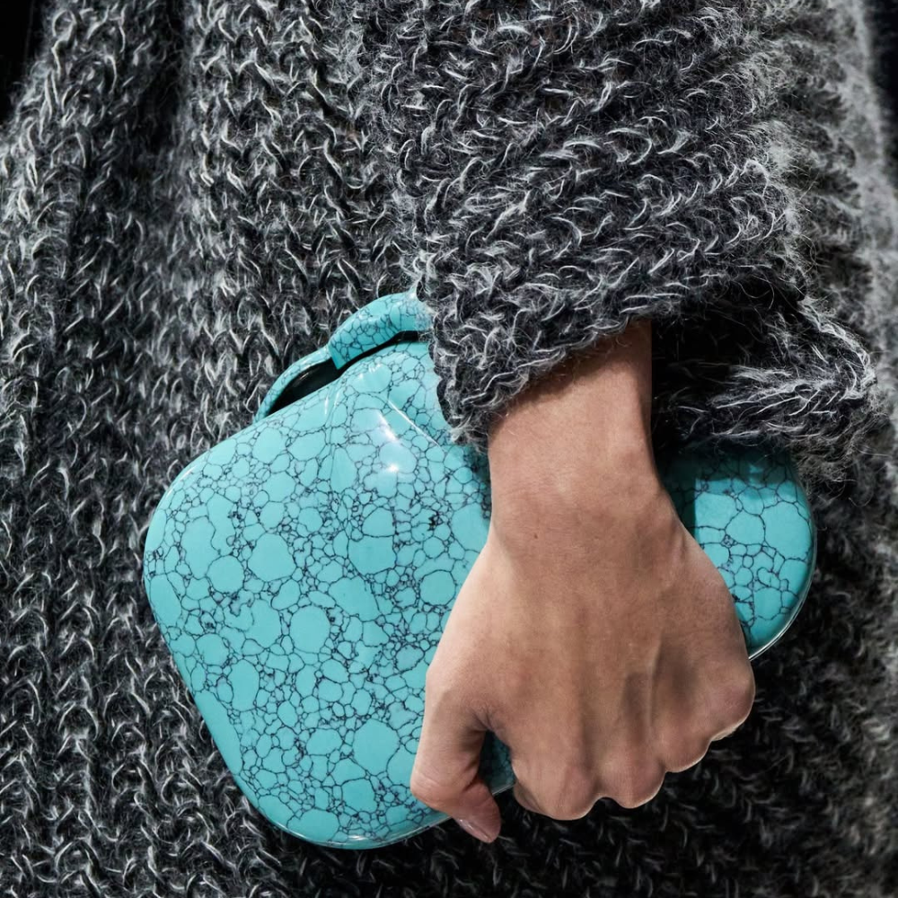 dior turquoise clutch