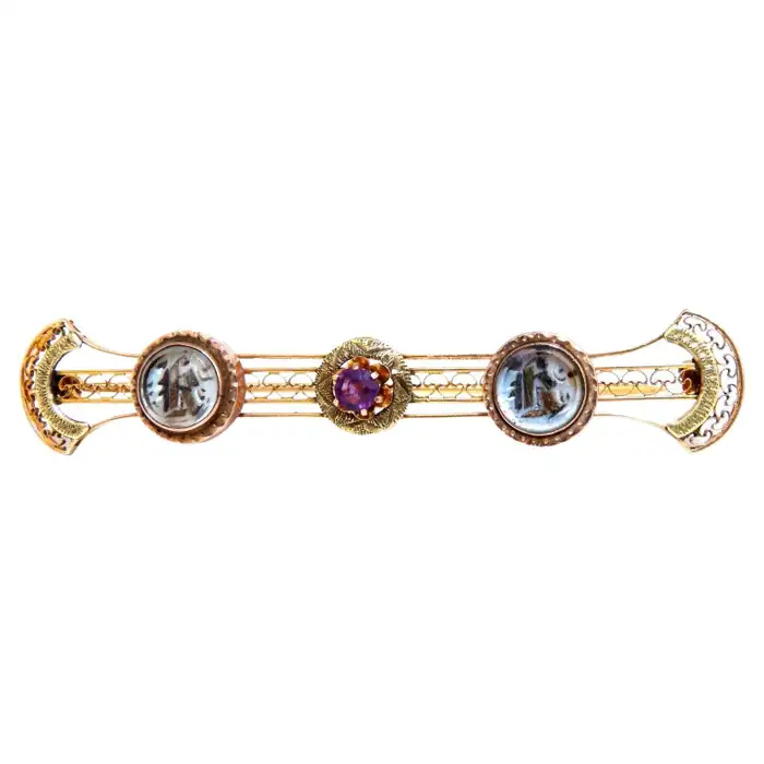 edwardian amethyst art deco pin