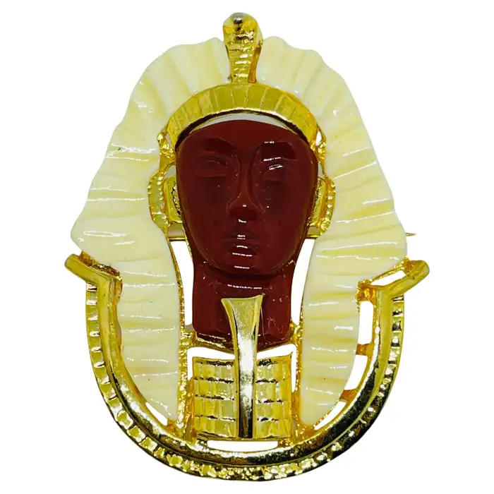 egyptian pharaoh resin brooch for mens suit