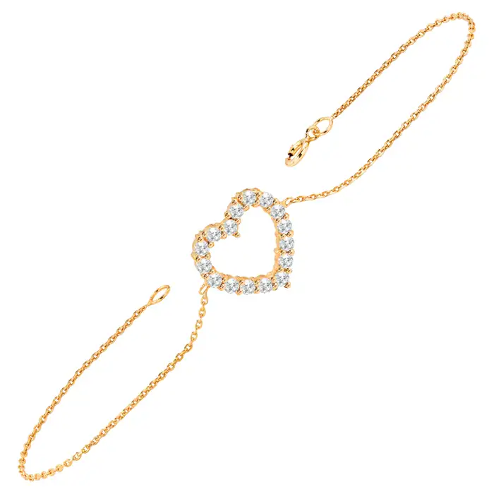 open-heart diamond bracelet