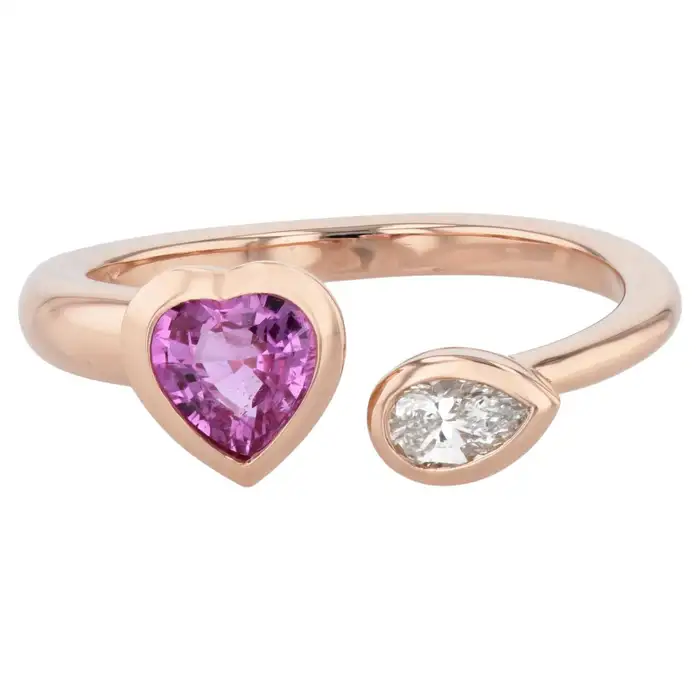 pink sapphire toi et moi ring for valentine's day jewelry gift