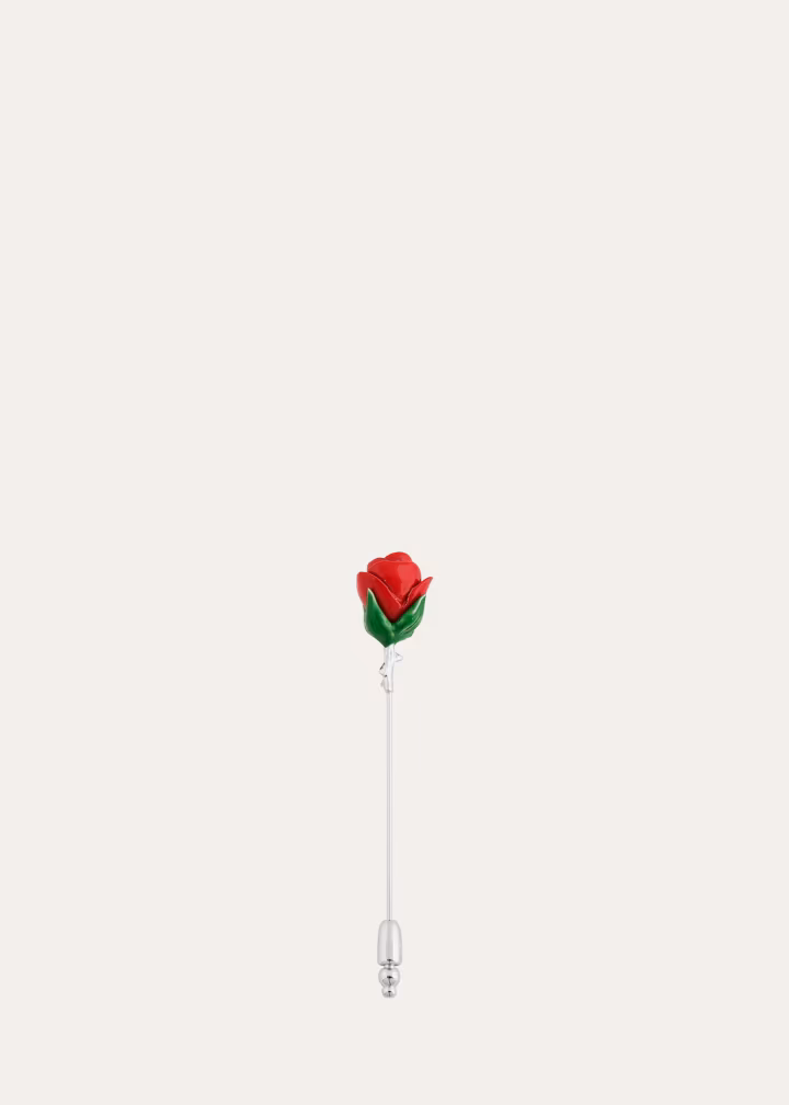 red rose brooch