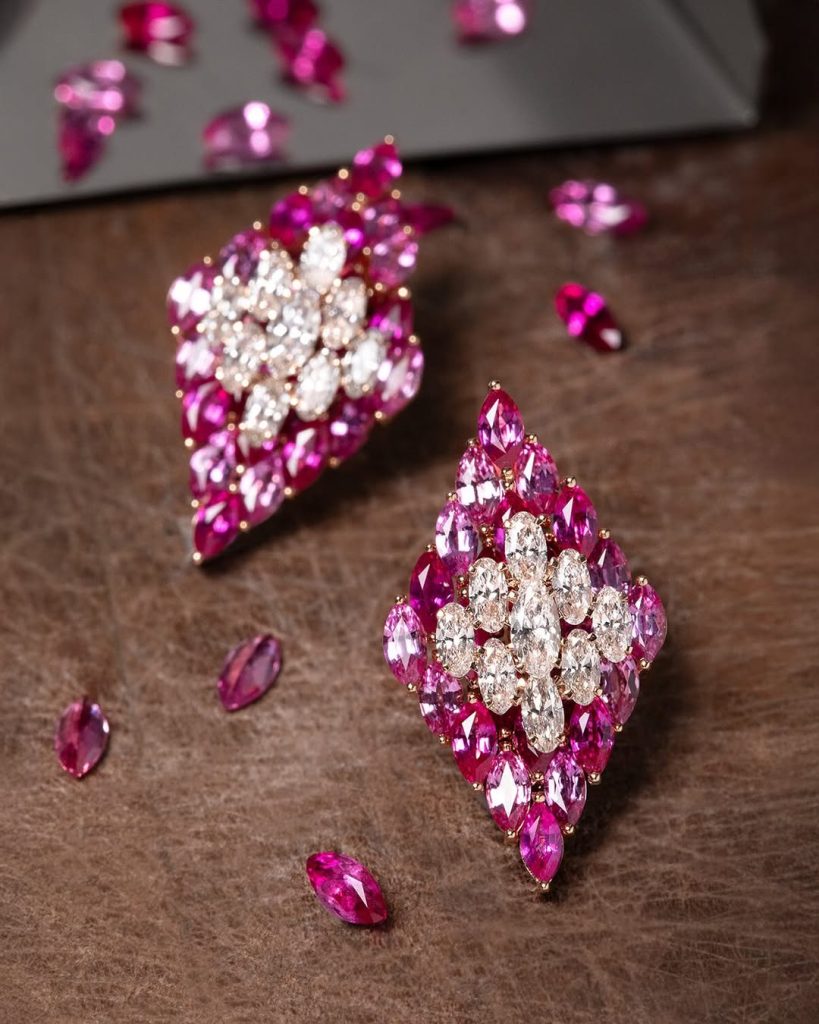 ruby and diamonds earrings