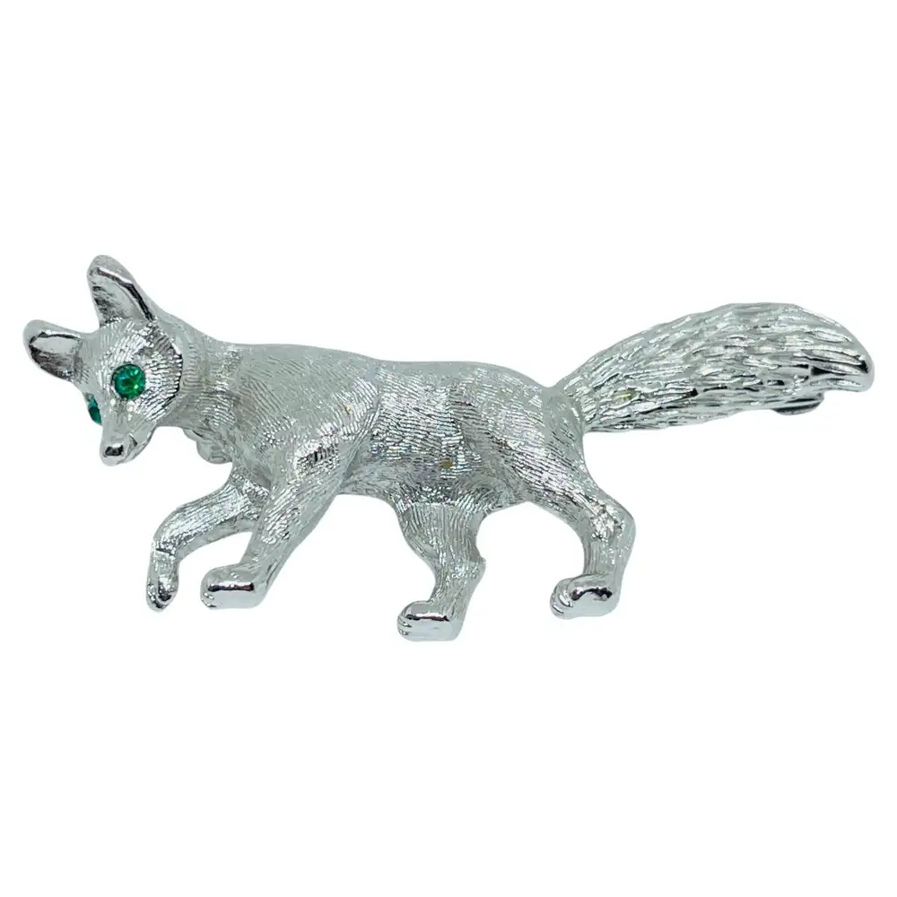 silver fox men brooch