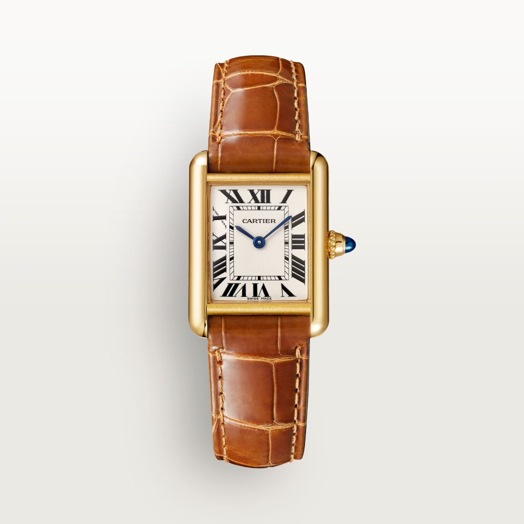 tank louis cartir watch for women with brown strap