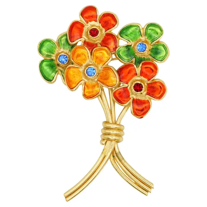 yves saint laurent flower brooch