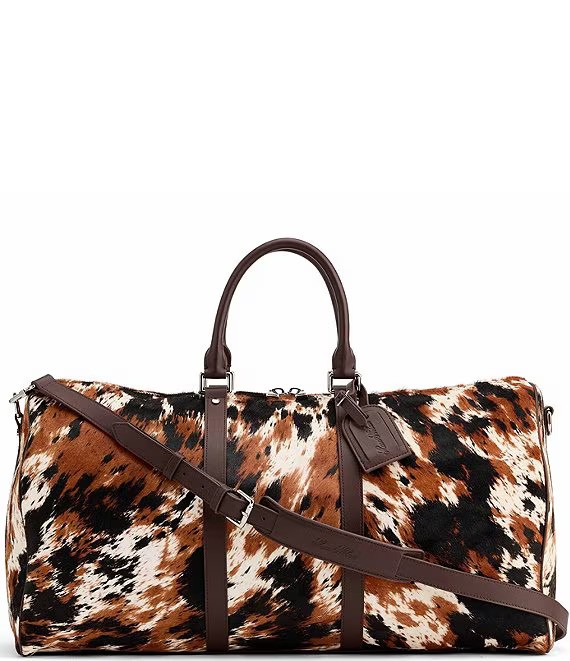 cow print duffel weekender bag