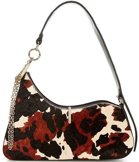 cow print shoulder handbag