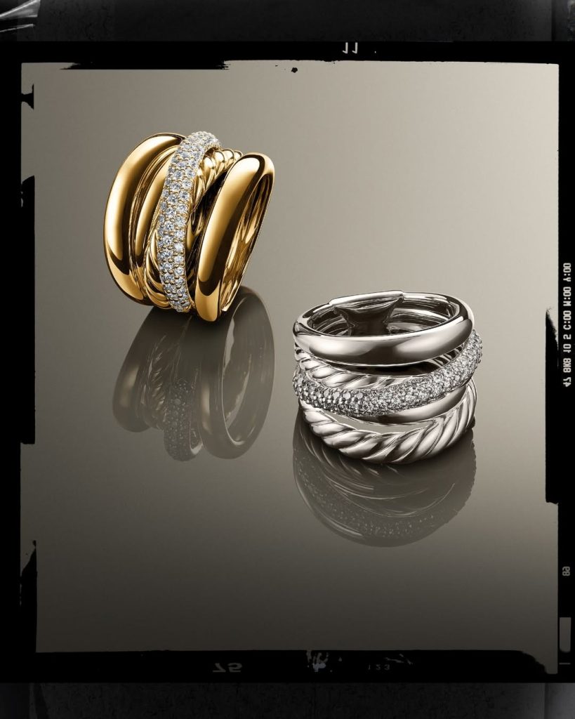 white gold and yellow gold rings
