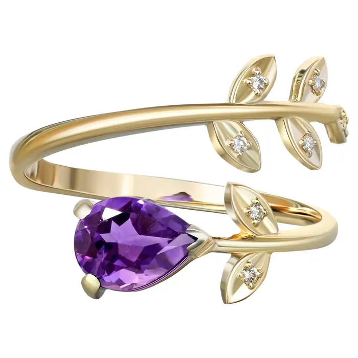 amethyst floral ring