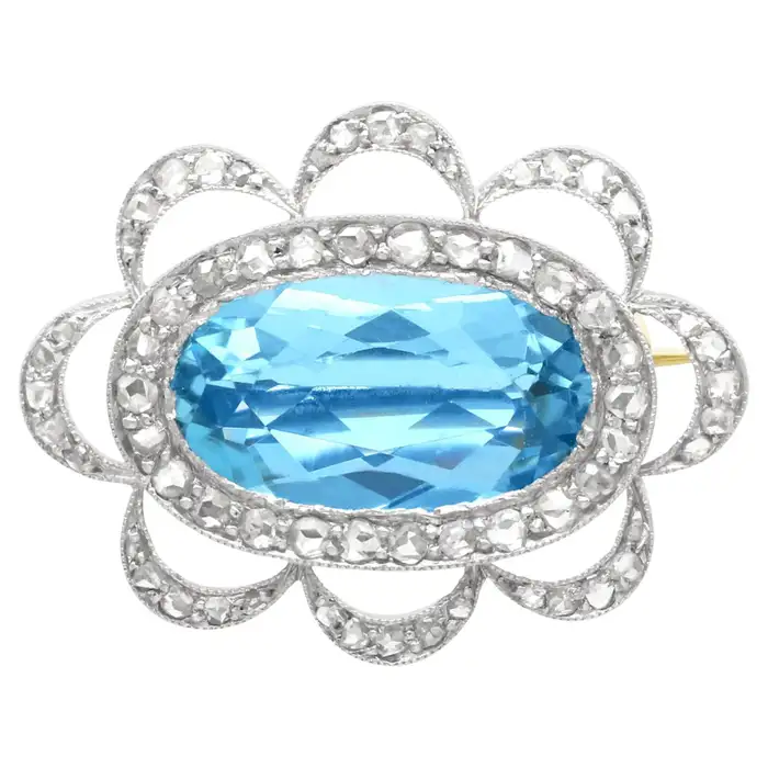 aquamarine and diamond brooch jewelry march birthstone 