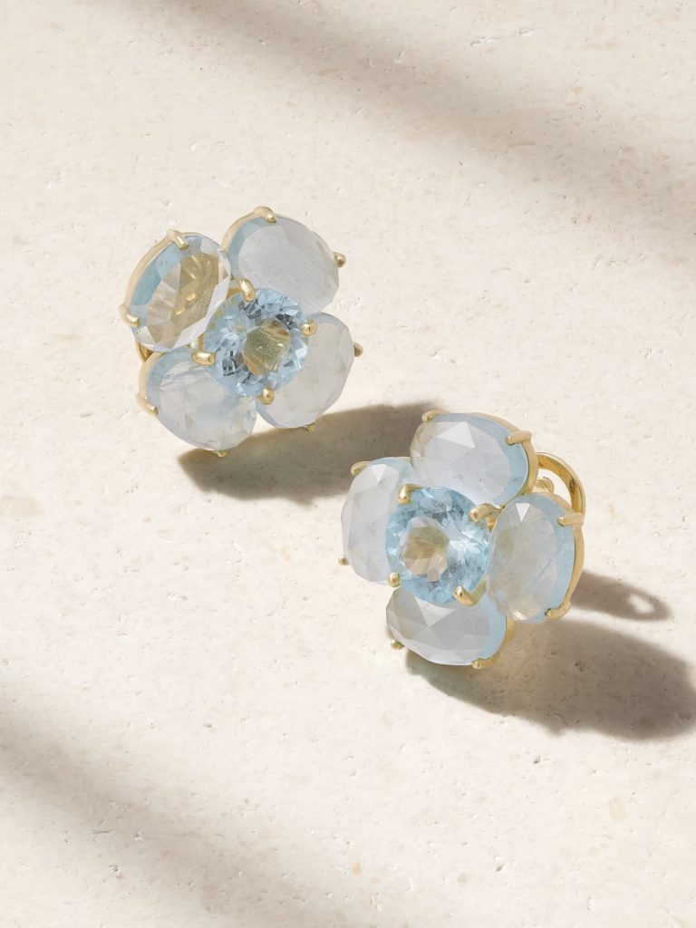 aquamarine floral earrings jewelry march birthstone 