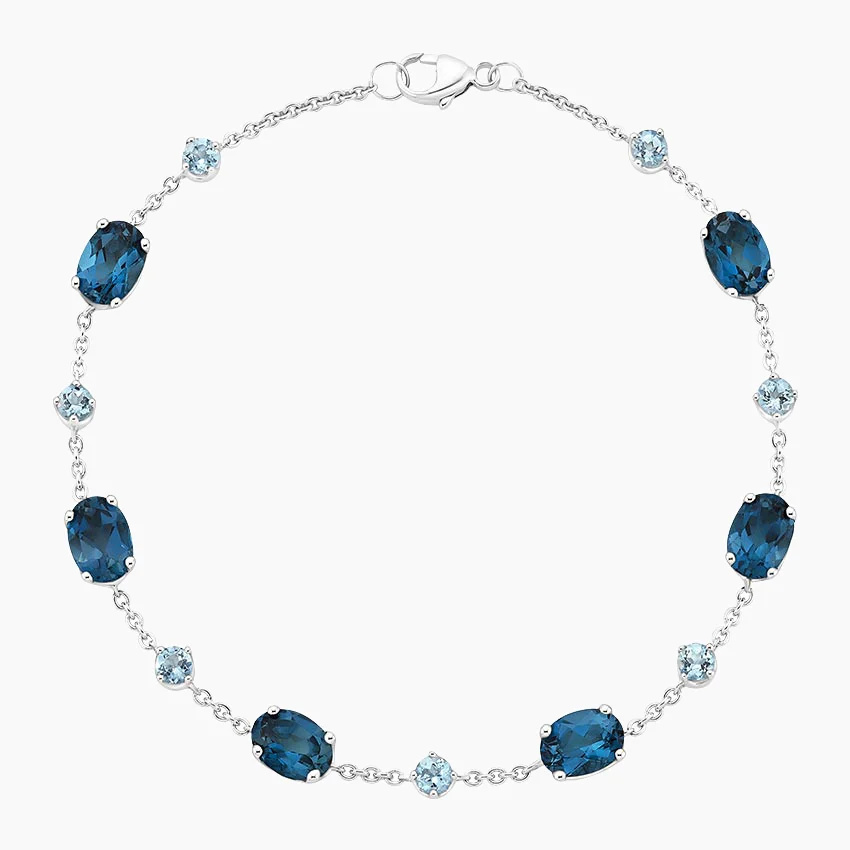 blue topaz and aquamarine jewelry bracelet