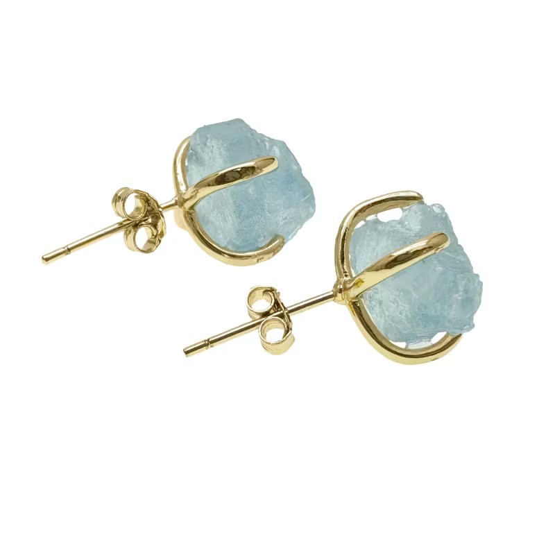 unpolished gemstone earrings