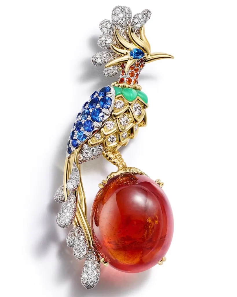 tiffany bird on a rock 