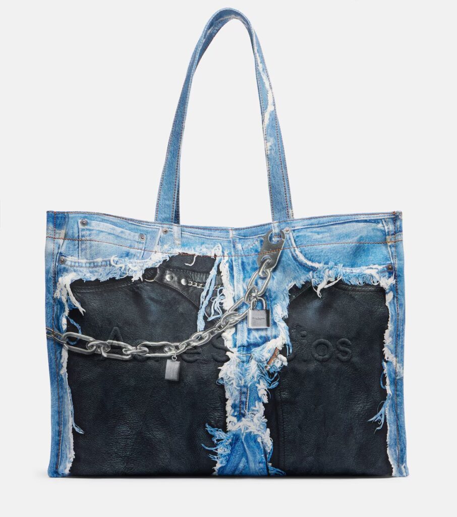acne studios denim tote bags