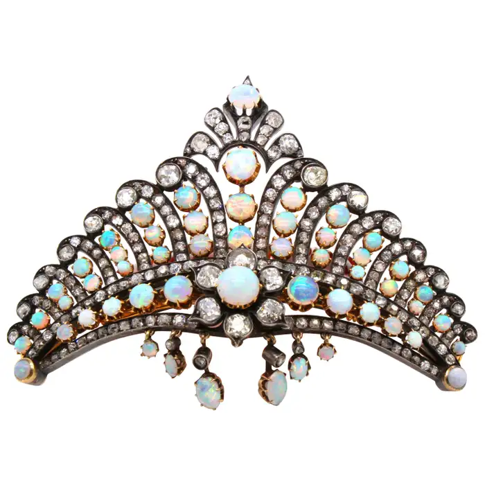 opal and diamond haircomb