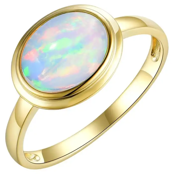 yellow gold and opal ring