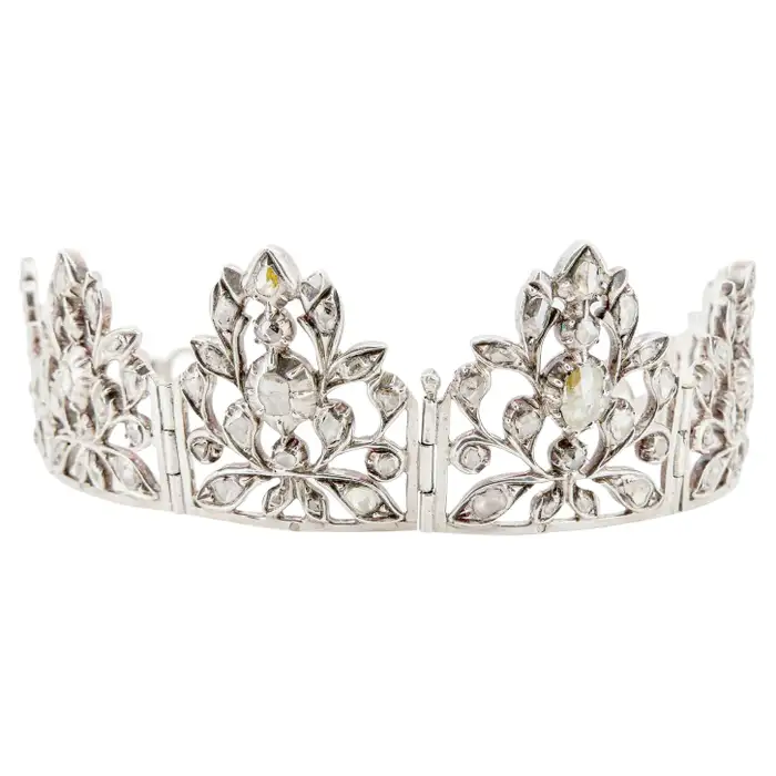 silver and diamond bridal tiara