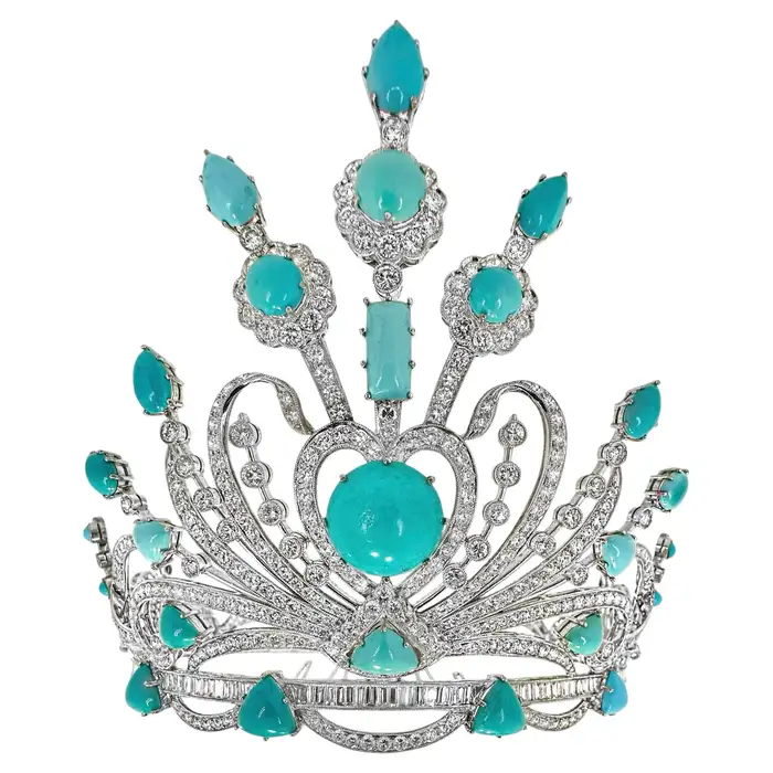 turquoise and diamond crown