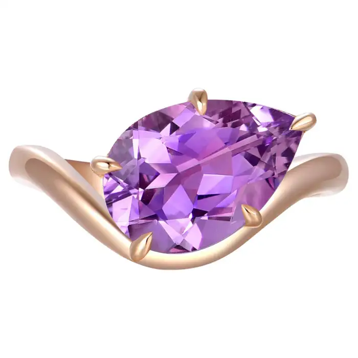 amethyst and rose gold ring