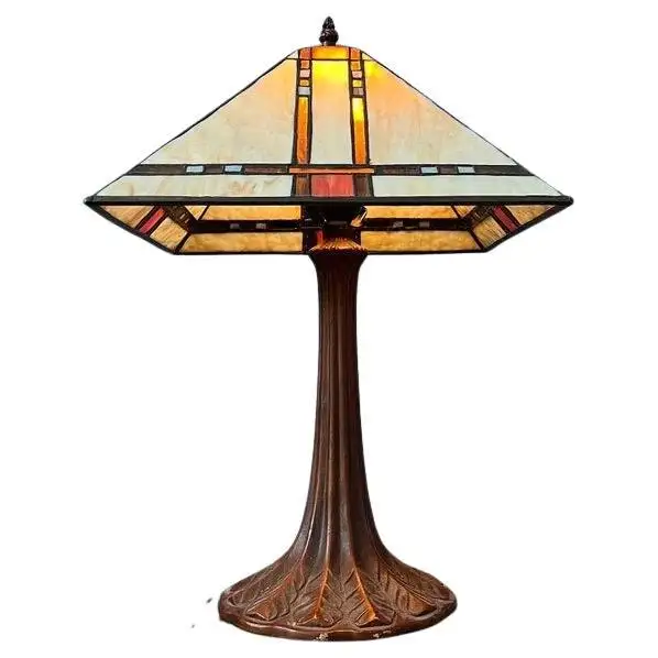 art deco stained glass lamp