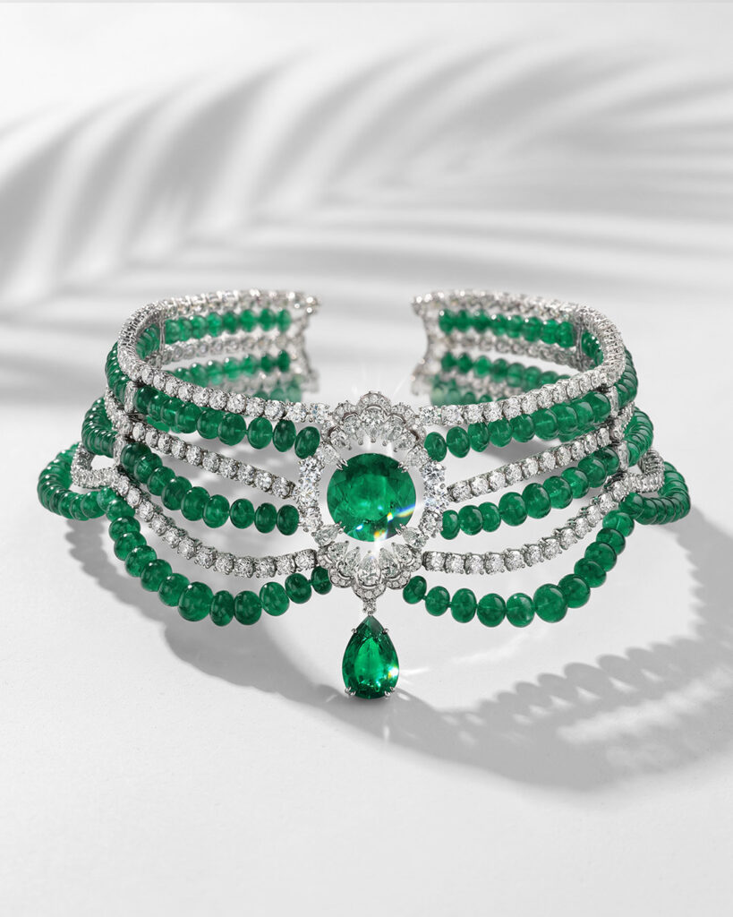 chopard emerald and diamond choker from 2026 red carpet collection miracles
