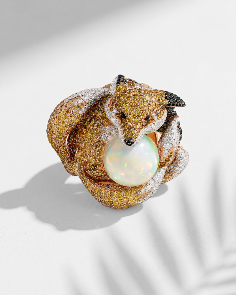 chopard fox ring with opal from the 2026 red carpet collection miracles 