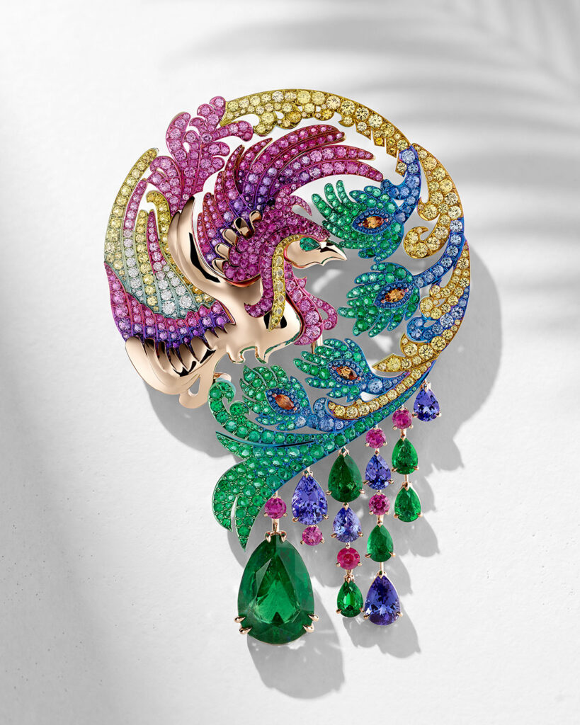 chopard colorful phoenix brooch